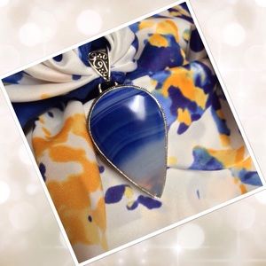Gorgeous💘Banded Agate perfect Blue w white @Amber